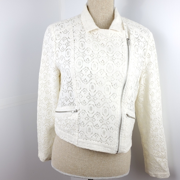 ALIE women off white blazer size Large cotton - Picture 3 of 16